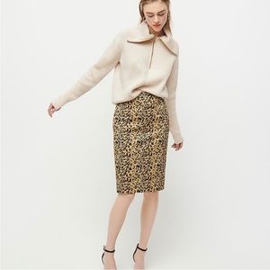No. 2 Pencil Skirt in Leopard Print Bi Stretch